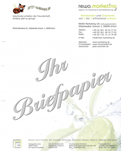 individually designed stationery A4