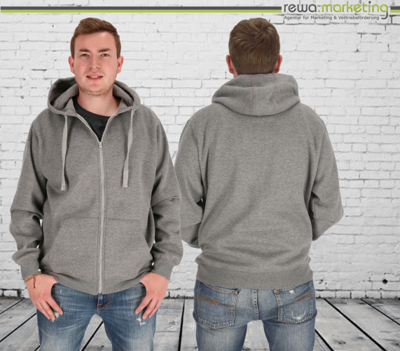 Classic Zipper Hoodie Hooded Sweat Jacket - charcoal