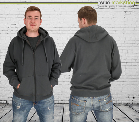 Classic Zipper Hoodie Hooded Sweat Jacket - dark olive