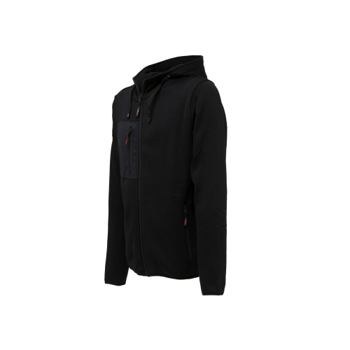 Sweatshirt jacket with hood model RAINBOW in black carbon