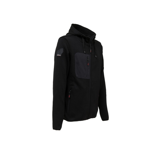 Sweatshirt jacket with hood model RAINBOW in black carbon