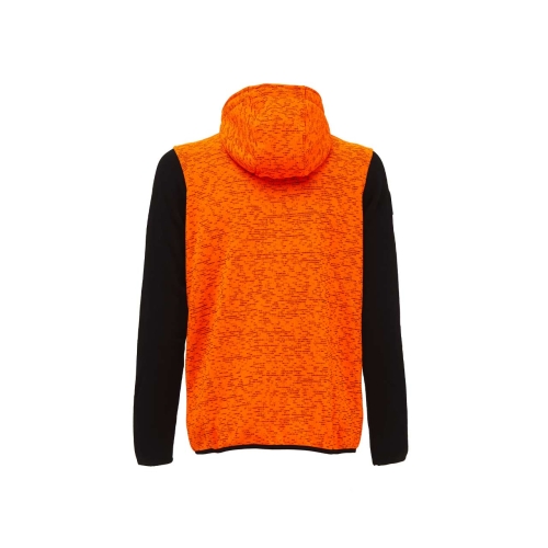 Sweatshirt jacket with hood model RAINBOW in orange fluo