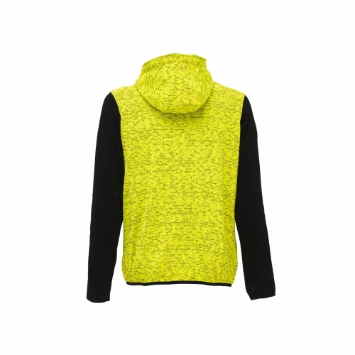 Sweatshirt jacket with hood model RAINBOW in yellow fluo