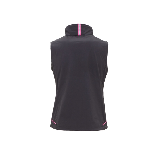 Ladies softshell vest model UNIVERSE in gray fuchsia