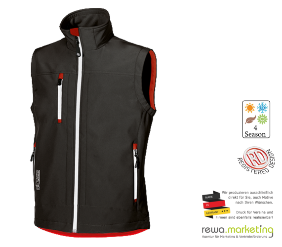 Softshell Weste Modell CLIMB in Black Carbon