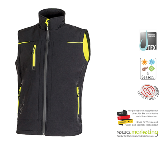 Softshell Weste Modell UNIVERSE in Black Carbon