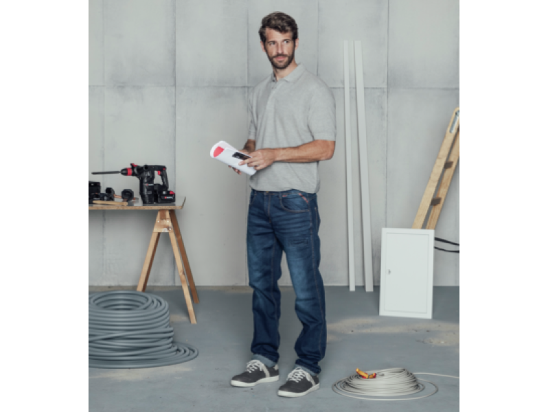 Poloshirt Job+ in hellgrau
