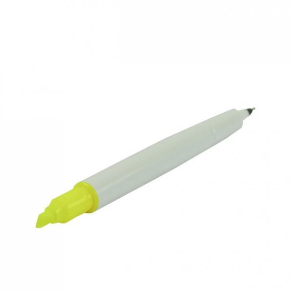 Double pen - fineliner / neon yellow highlighter black