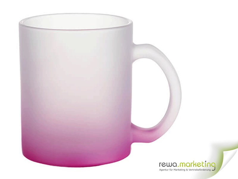 Glastasse satiniert mit Farbverlauf - Violett
