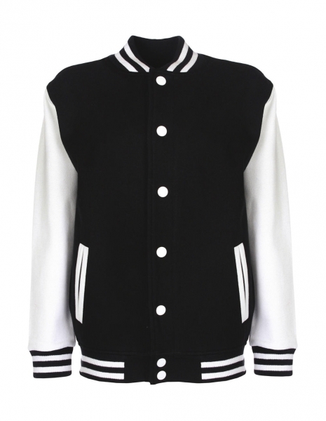 Kinder College-Jacke in schwarz / weiss
