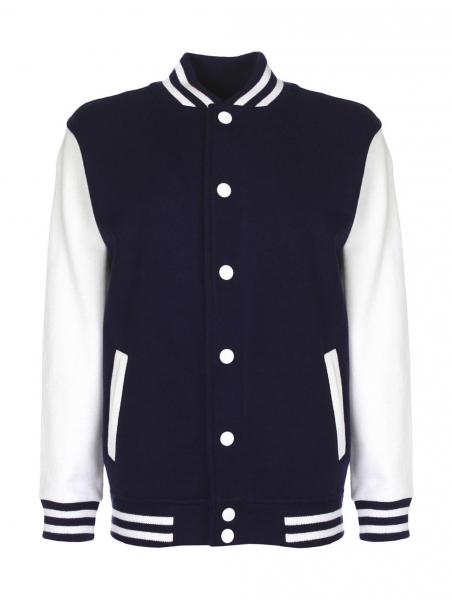 Kinder College-Jacke in marineblau / weiss