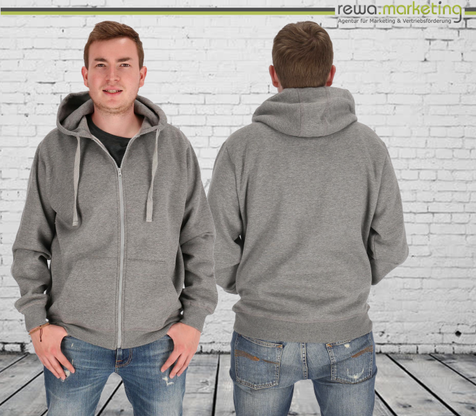 Classic Zipper Hoodie Hooded Sweat Jacket - charcoal