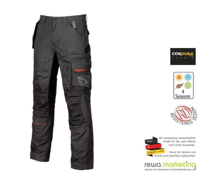 U.Power Arbeitshose Modell RACE - Black Carbon