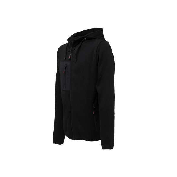 Sweatshirt jacket with hood model RAINBOW in black carbon