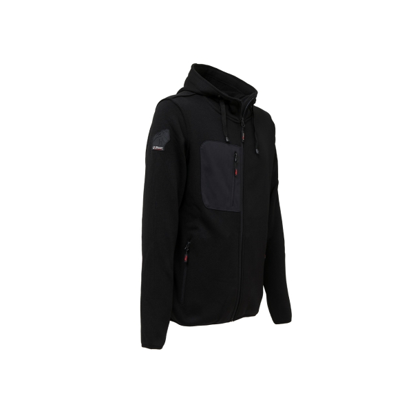 Sweatshirt jacket with hood model RAINBOW in black carbon