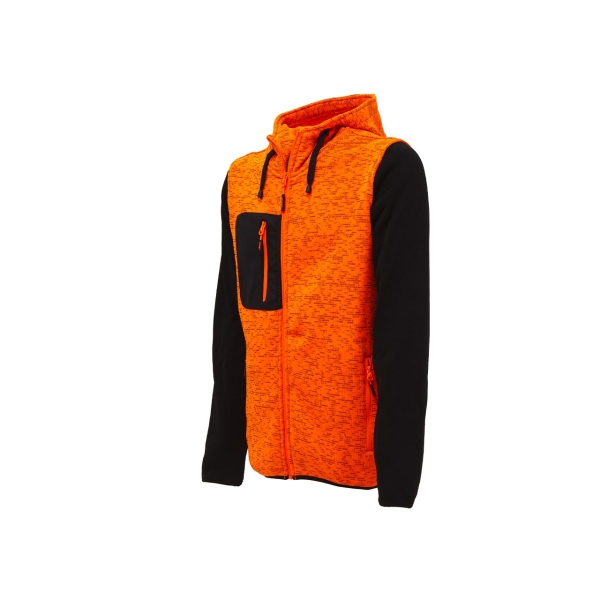 Sweatshirt jacket with hood model RAINBOW in orange fluo