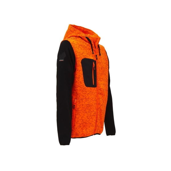 Sweatshirt jacket with hood model RAINBOW in orange fluo