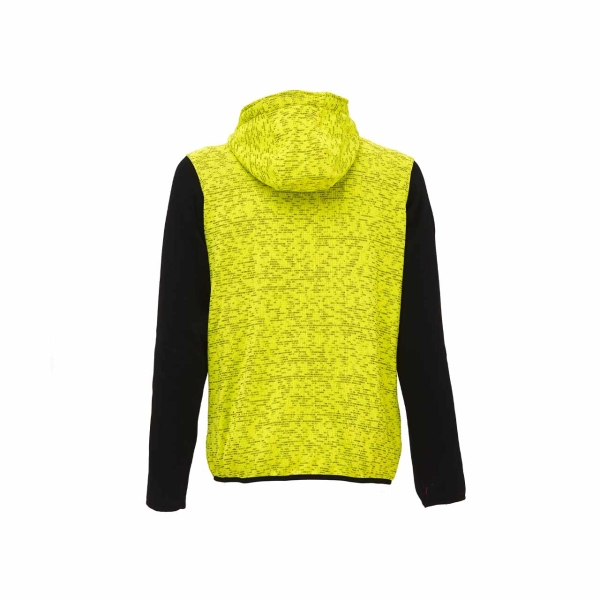 Sweatshirt jacket with hood model RAINBOW in yellow fluo