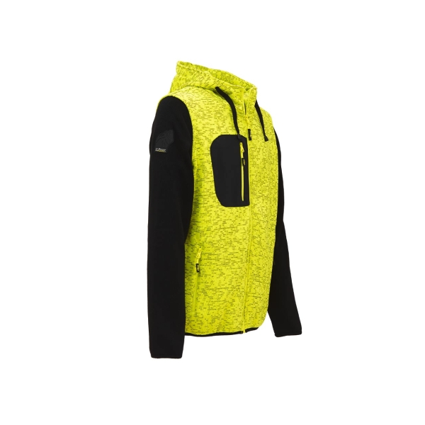Sweatshirt jacket with hood model RAINBOW in yellow fluo
