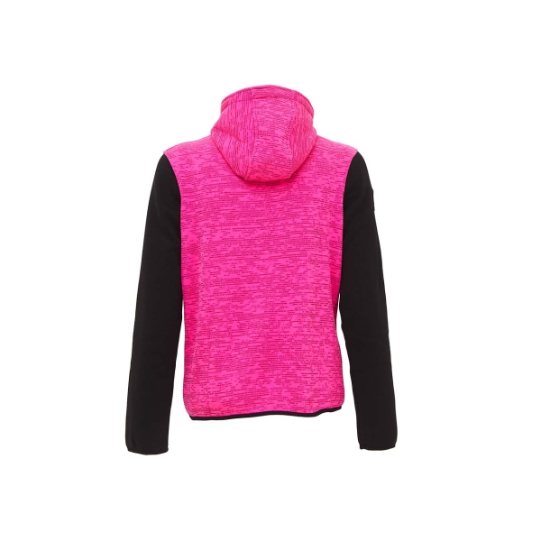 Sweatshirt jacket with hood model RAINBOW Lady in Black Fucsia