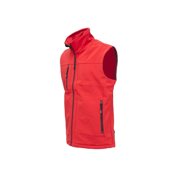 Softshell Weste Modell CLIMB in Red Magma