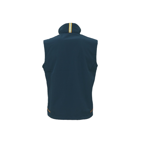 Softshell vest model UNIVERSE in Deep Blue Orange