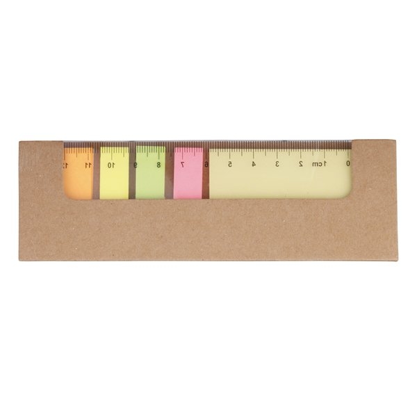 Memo set with ruler and advertising imprint