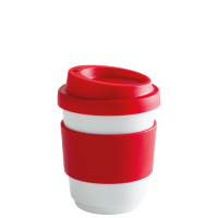 KAHLA fillit Becher 0,27 l + Trinkdeckel cherry red