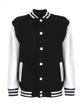 Kinder College-Jacke in schwarz / weiss