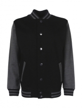 Kinder College-Jacke in schwarz / grau